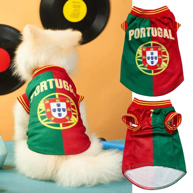 Dog Jersey Costume for Summer, Lightweight Cooling Mesh Sportswear, Casual Soccer Team Apparel for Pets