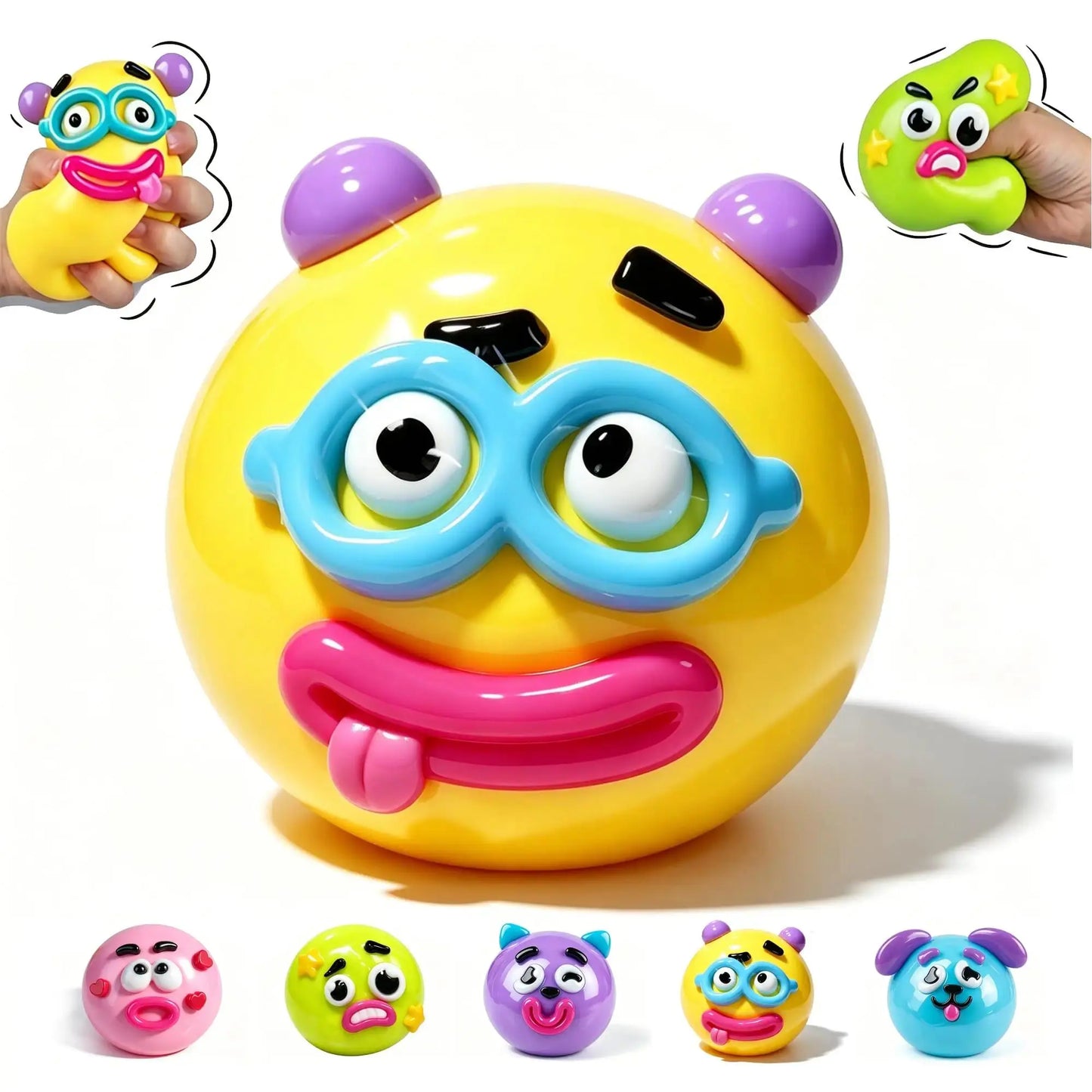 Curiosities Dog Face Swap Squishy Toy, Popular Smushers Squishy, Soft Moldable Cute Slow Rise Squeeze Toy,Relaxing Sensory Anxie