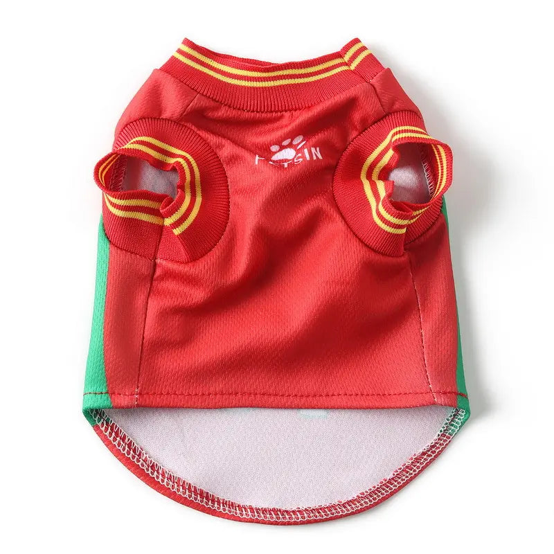 Dog Jersey Costume for Summer, Lightweight Cooling Mesh Sportswear, Casual Soccer Team Apparel for Pets