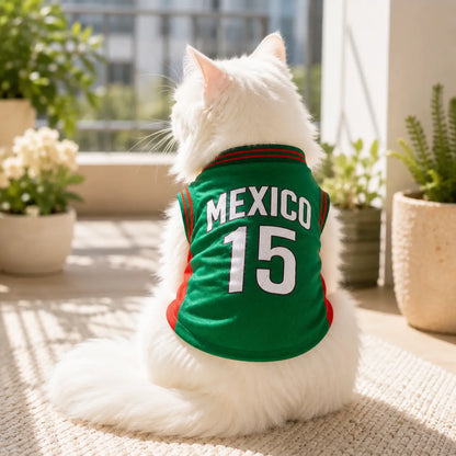 Mexico 15 Pet Jersey Shirt for Small to Medium Dogs and Cats
