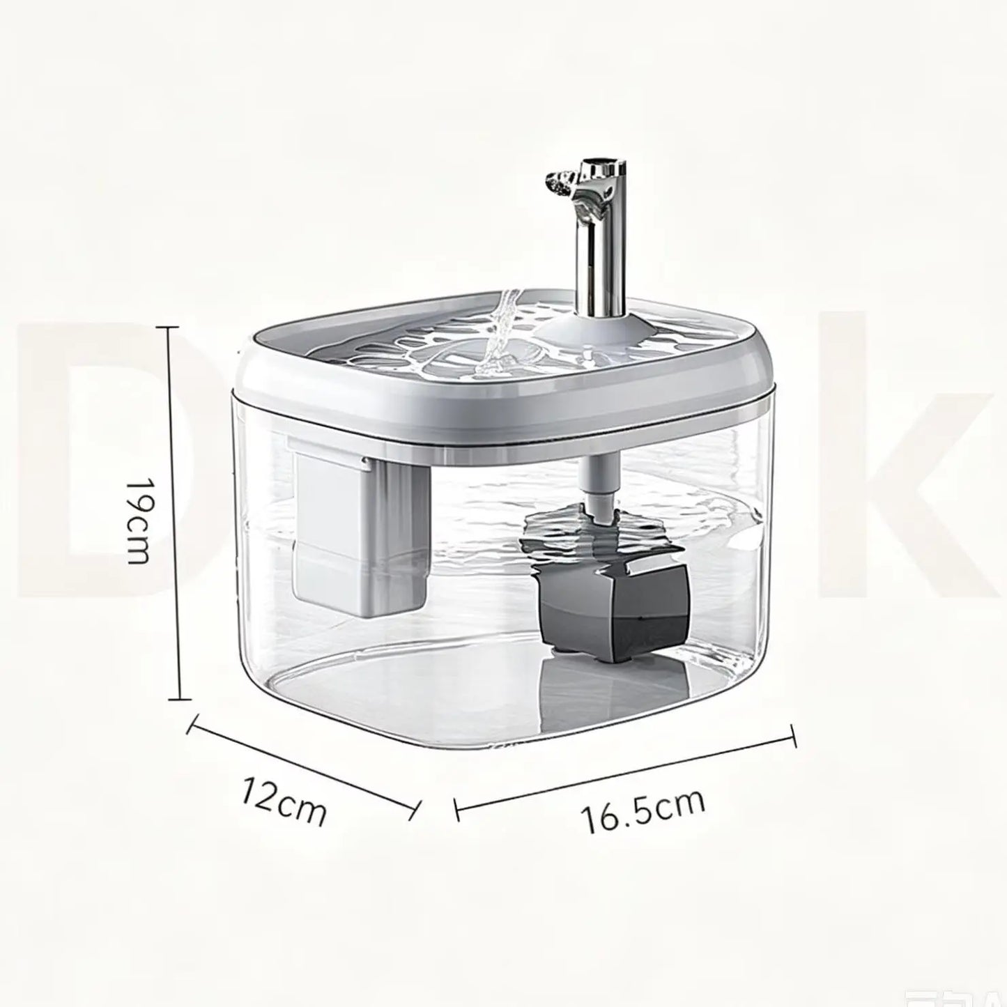 1.5L Automatic USB Cat Water Fountain with Filter - Transparent Gray Circulating Fresh Water Dispenser for Cats and Small Dogs