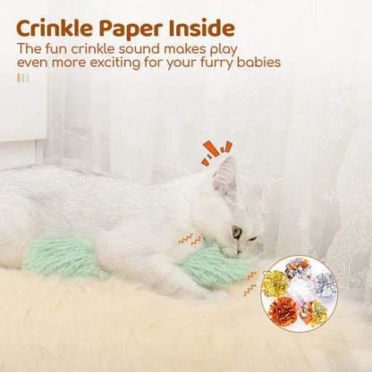 Potaroma Cat Toys Cat Pillows, 3 Pack Soft Durable Crinkle Sound Interactive Cat Kicker Toys, Indoor Cat Kitten Exercise Play Toys