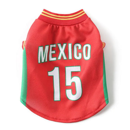 Dog Jersey Costume for Summer, Lightweight Cooling Mesh Sportswear, Casual Soccer Team Apparel for Pets