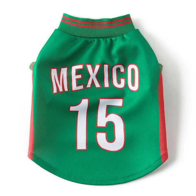 Dog Jersey Costume for Summer, Lightweight Cooling Mesh Sportswear, Casual Soccer Team Apparel for Pets