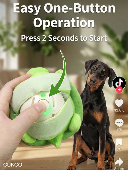 Interactive Motion-Activated Dog Ball - USB Rechargeable Automatic Rolling Toy with Squeaker