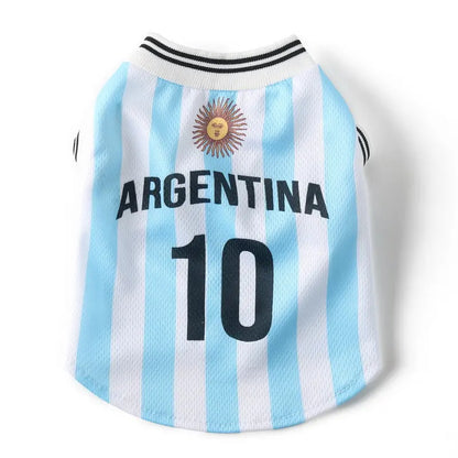 Dog Jersey Costume for Summer, Lightweight Cooling Mesh Sportswear, Casual Soccer Team Apparel for Pets