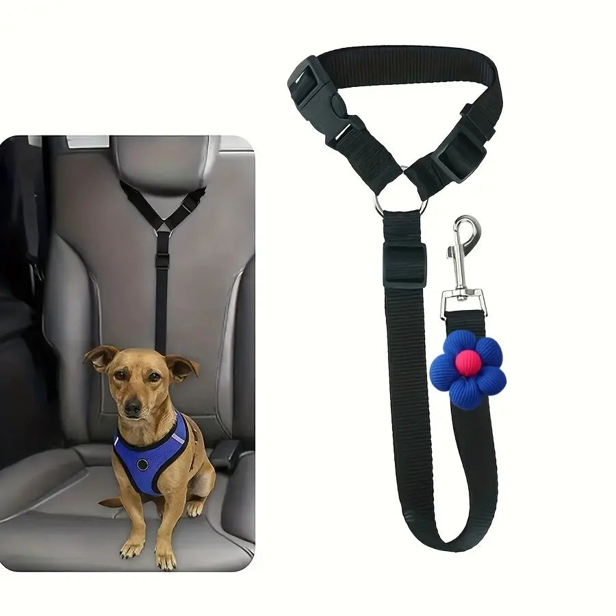 Pawzseek Adjustable Dog Car Seat Belt Harness - Durable and User-Friendly Pet Safety Accessory for Vehicle Travel