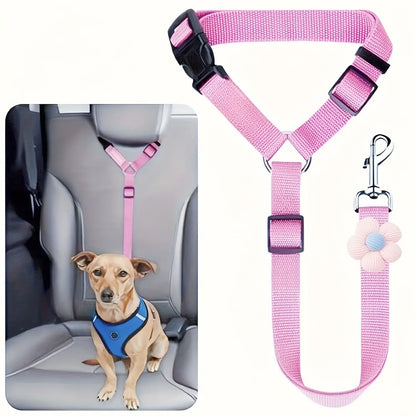 Pawzseek Adjustable Dog Car Seat Belt Harness - Durable and User-Friendly Pet Safety Accessory for Vehicle Travel