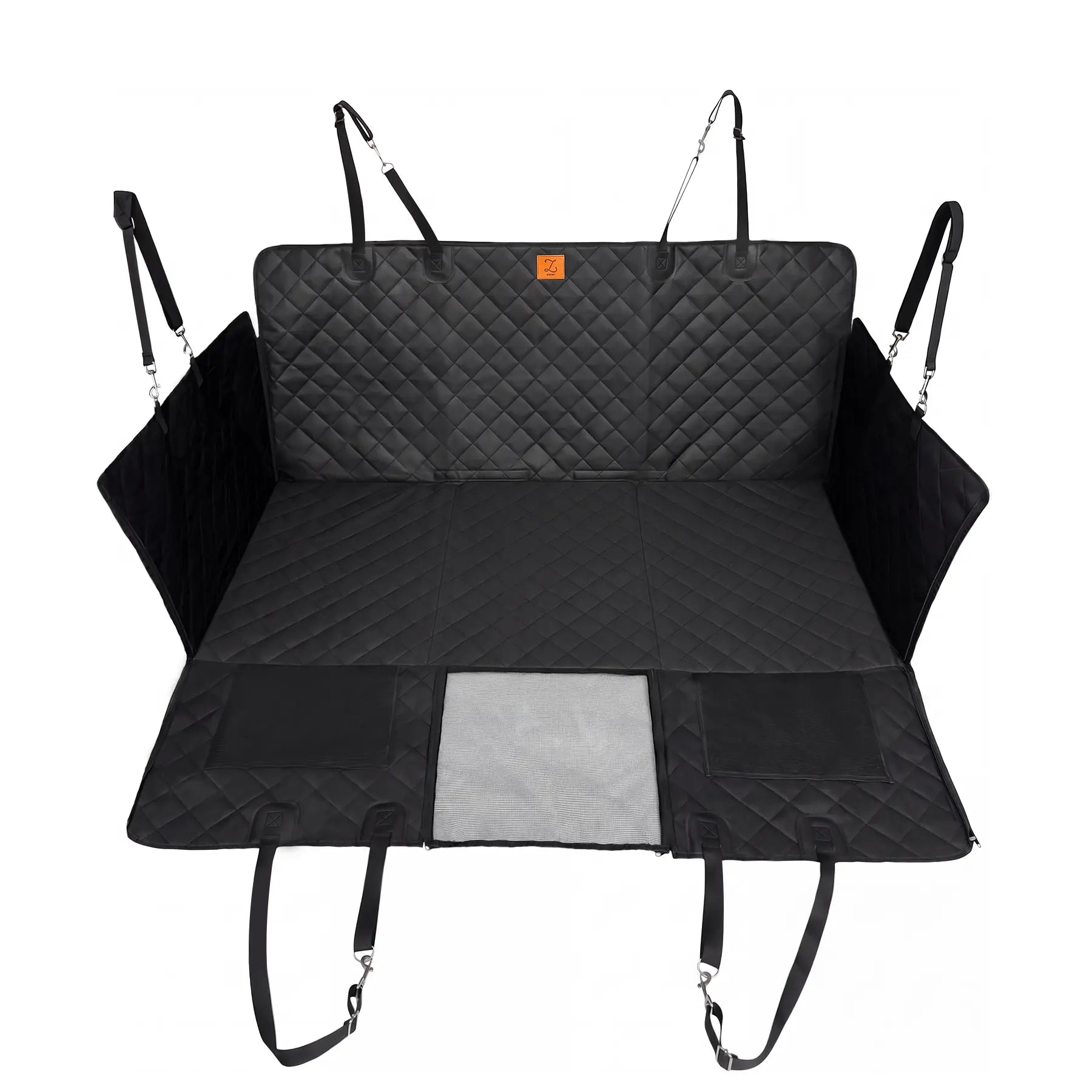 Zvrpet Heavy-Duty Dog Car Seat Cover with Mesh Window - Waterproof, Scratch-Resistant, Large Size