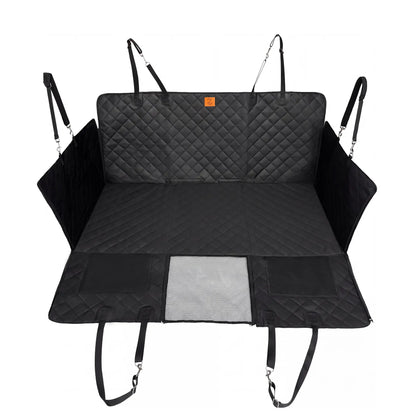 Zvrpet Heavy-Duty Dog Car Seat Cover with Mesh Window - Waterproof, Scratch-Resistant, Large Size