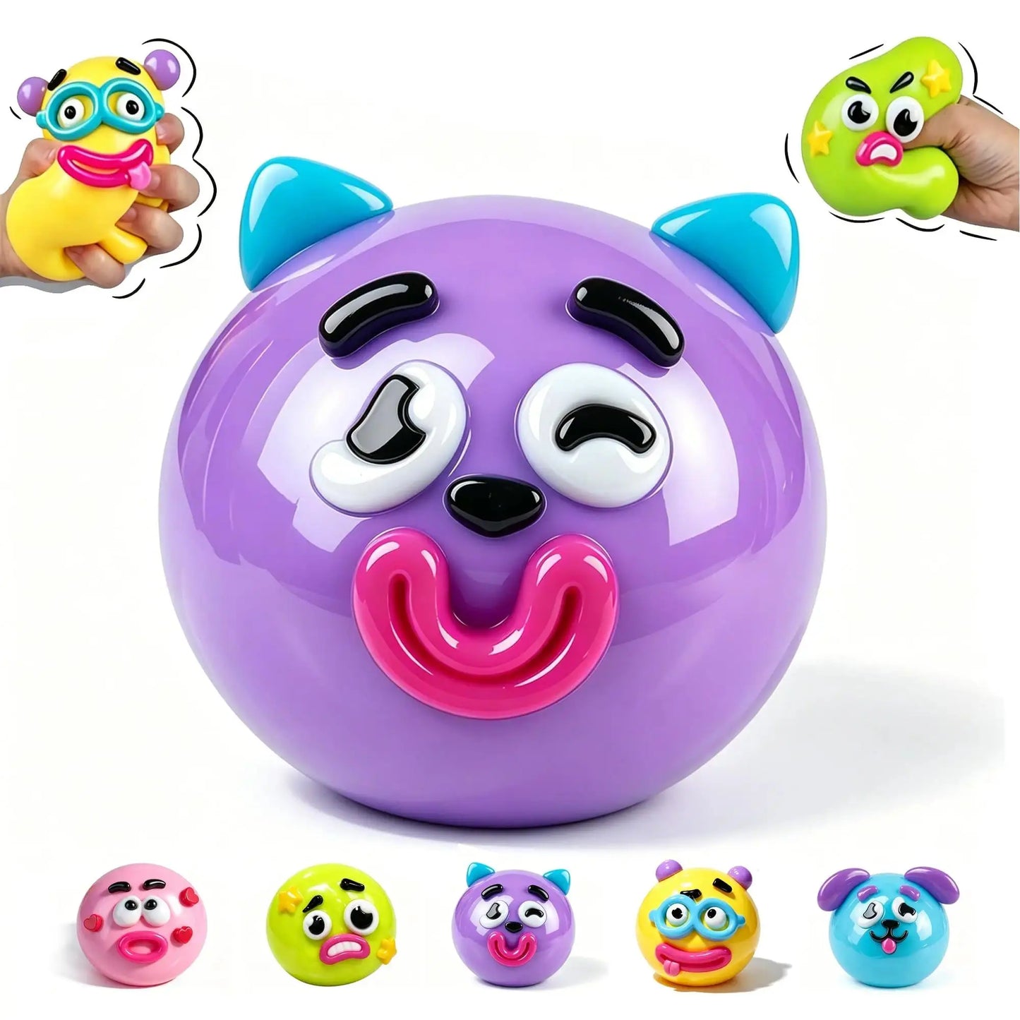 Curiosities Dog Face Swap Squishy Toy, Popular Smushers Squishy, Soft Moldable Cute Slow Rise Squeeze Toy,Relaxing Sensory Anxie