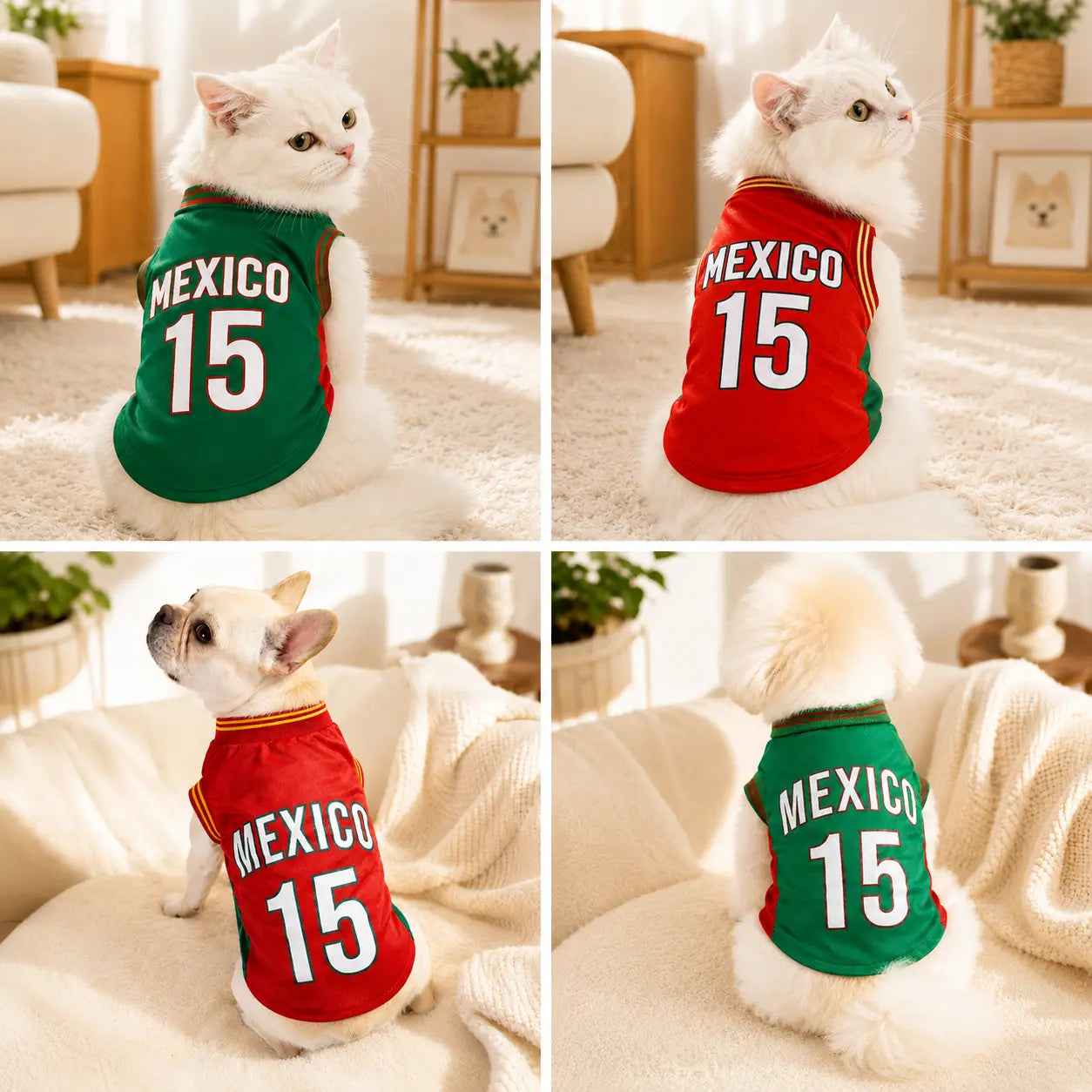 Mexico 15 Pet Jersey Shirt for Small to Medium Dogs and Cats
