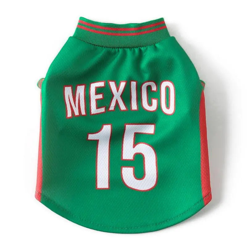 Dog Jersey Costume for Summer, Lightweight Cooling Mesh Sportswear, Casual Soccer Team Apparel for Pets