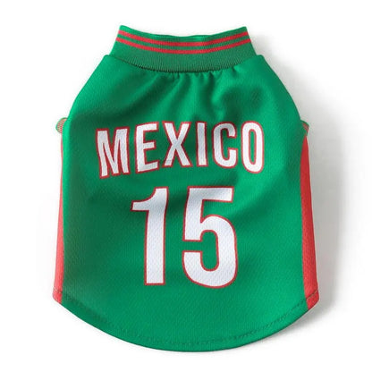 Dog Jersey Costume for Summer, Lightweight Cooling Mesh Sportswear, Casual Soccer Team Apparel for Pets