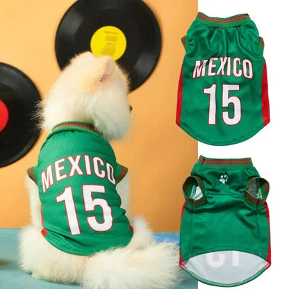 Mexico 15 Pet Jersey Shirt for Small to Medium Dogs and Cats