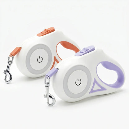 Pawzseek LED Retractable Safety Dog Leash for Small to Medium Dogs, Automatic Extendable Design for Pets up to 110 lbs