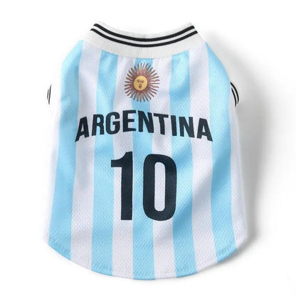 Dog Jersey Costume for Summer, Lightweight Cooling Mesh Sportswear, Casual Soccer Team Apparel for Pets