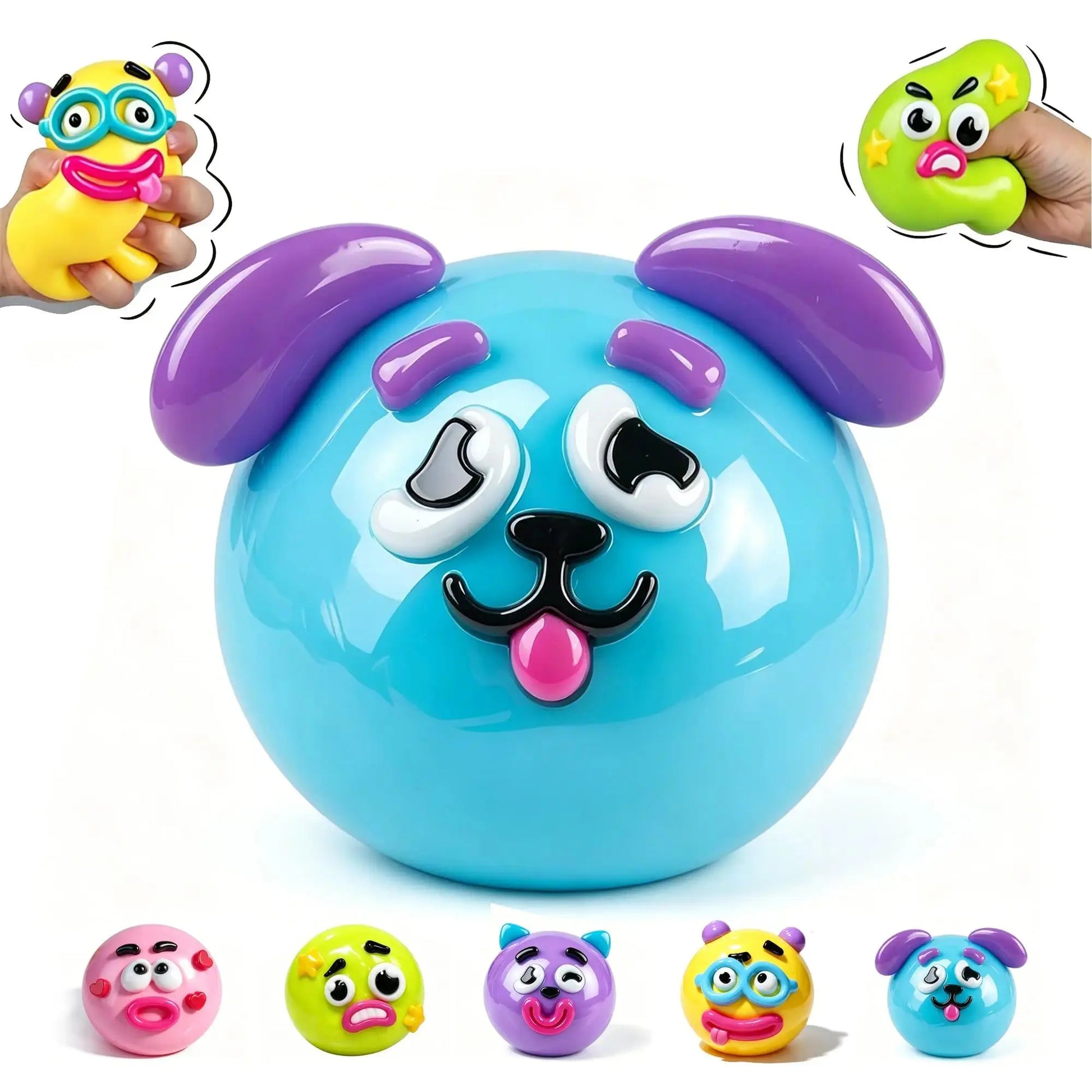 Curiosities Dog Face Swap Squishy Toy, Popular Smushers Squishy, Soft Moldable Cute Slow Rise Squeeze Toy,Relaxing Sensory Anxie