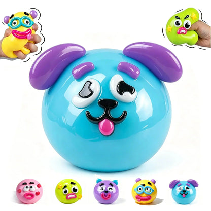 Curiosities Dog Face Swap Squishy Toy, Popular Smushers Squishy, Soft Moldable Cute Slow Rise Squeeze Toy,Relaxing Sensory Anxie
