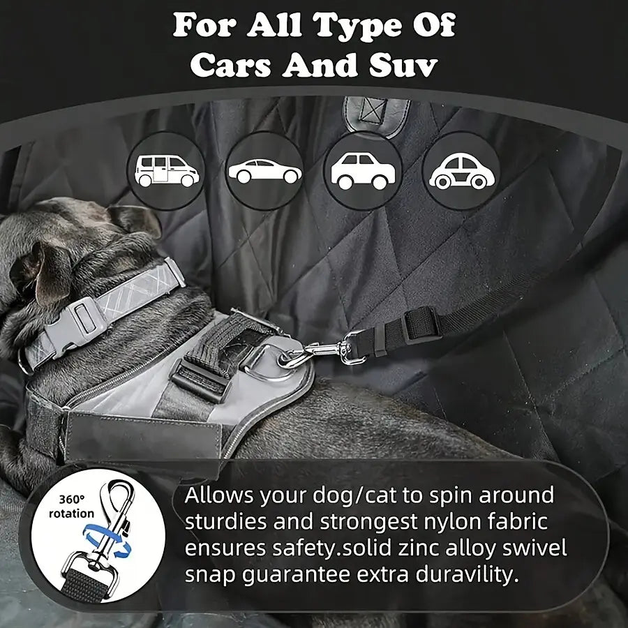 Pawzseek Adjustable Dog Car Seat Belt Harness - Durable and User-Friendly Pet Safety Accessory for Vehicle Travel