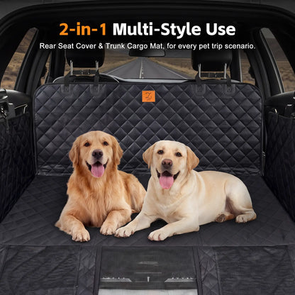 Zvrpet Heavy-Duty Dog Car Seat Cover with Mesh Window - Waterproof, Scratch-Resistant, Large Size