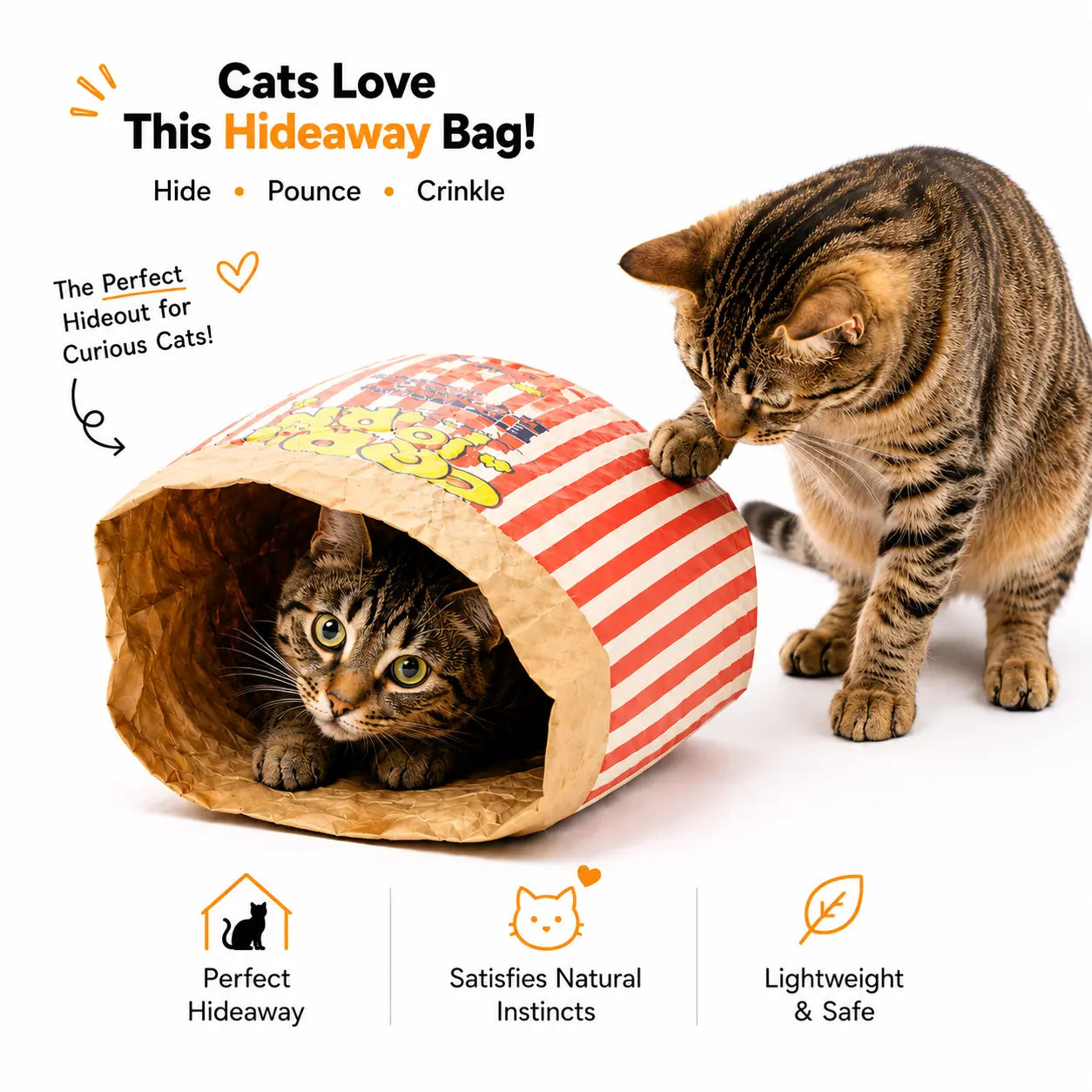 Premium Cat Toy: (29.53 x 13.78 Inches) - Interactive Play Tunnel and Relaxation Bed for Kittens and Adult Cats